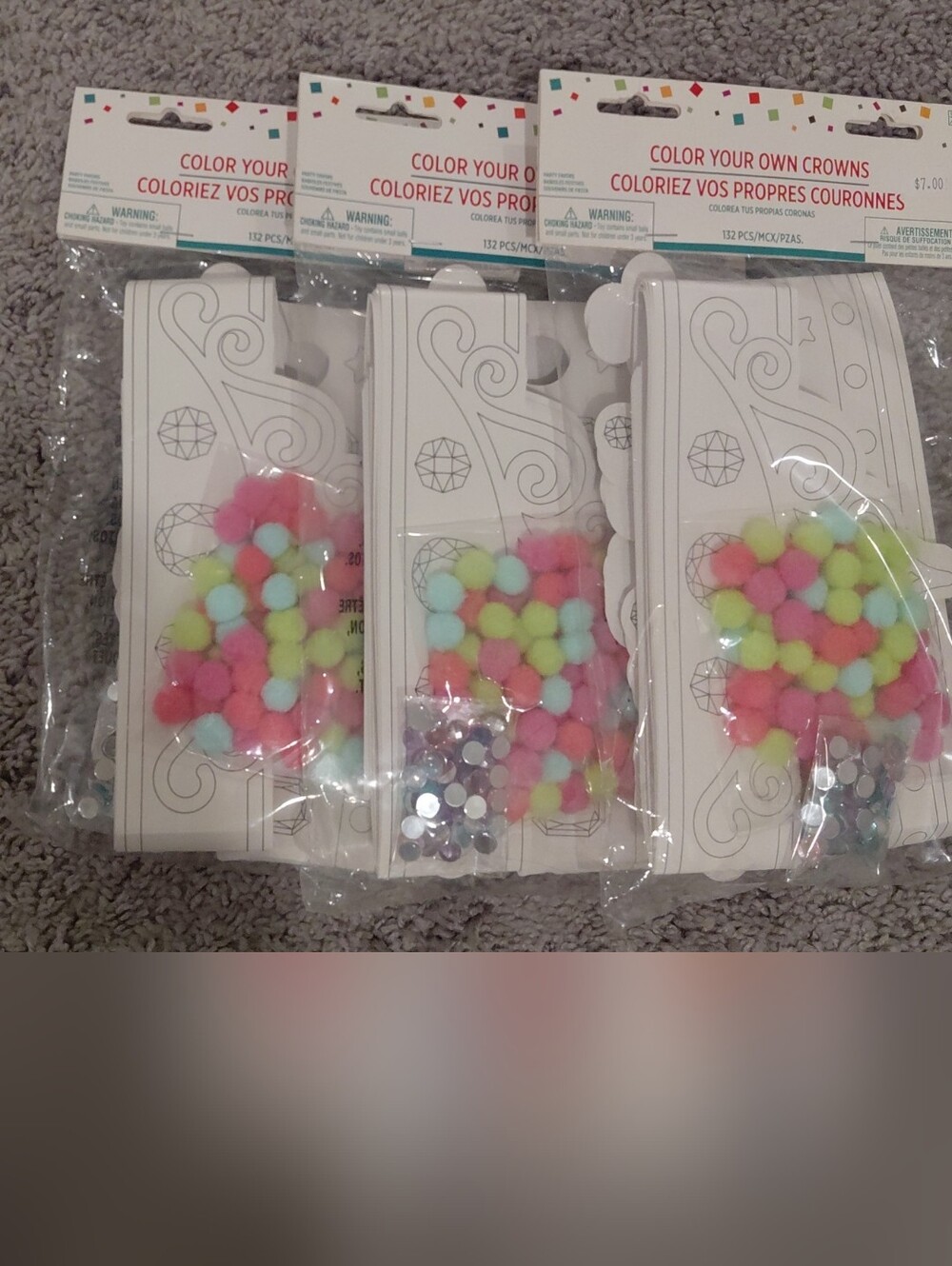 Color Your Own Party Crowns - Pink & Pastel Pom-Pom Craft Kit